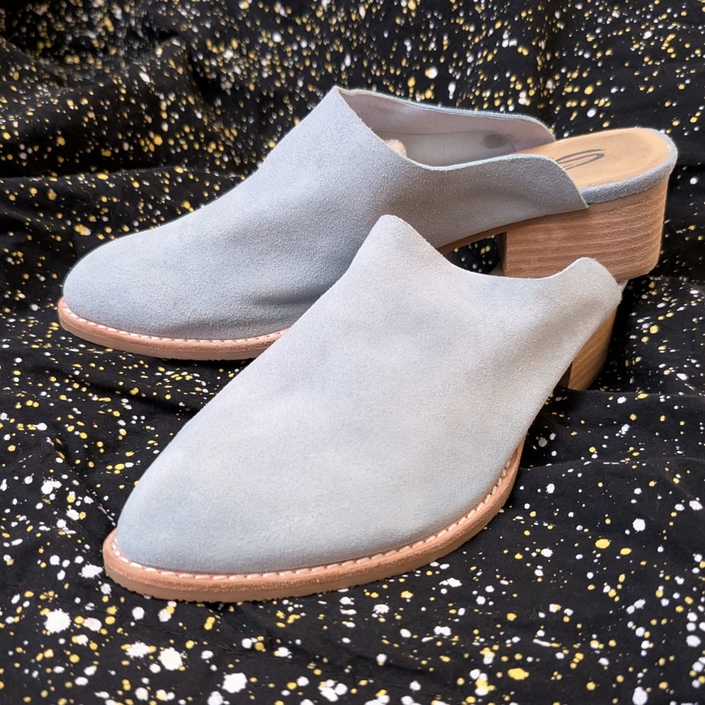 Sbicca Blue Buttery Suede Leather Mule slip-on Women's Size 10